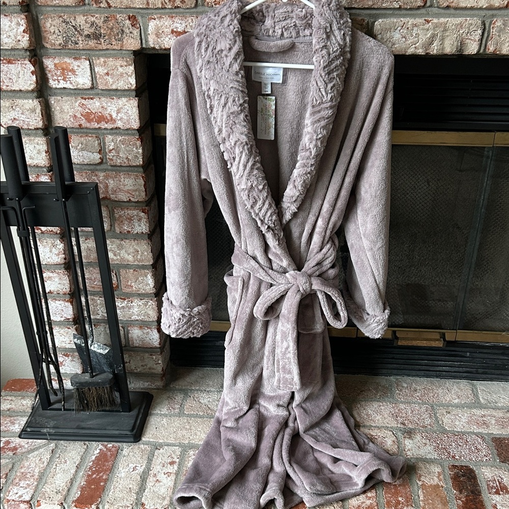 NWT Midnight by Carole Hochman Plush Wrap‎ Robe With tie Waist Women’s Size M